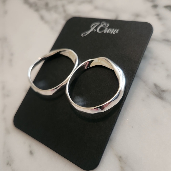 J. Crew Silver Hoop Earrings - Picture 4 of 4
